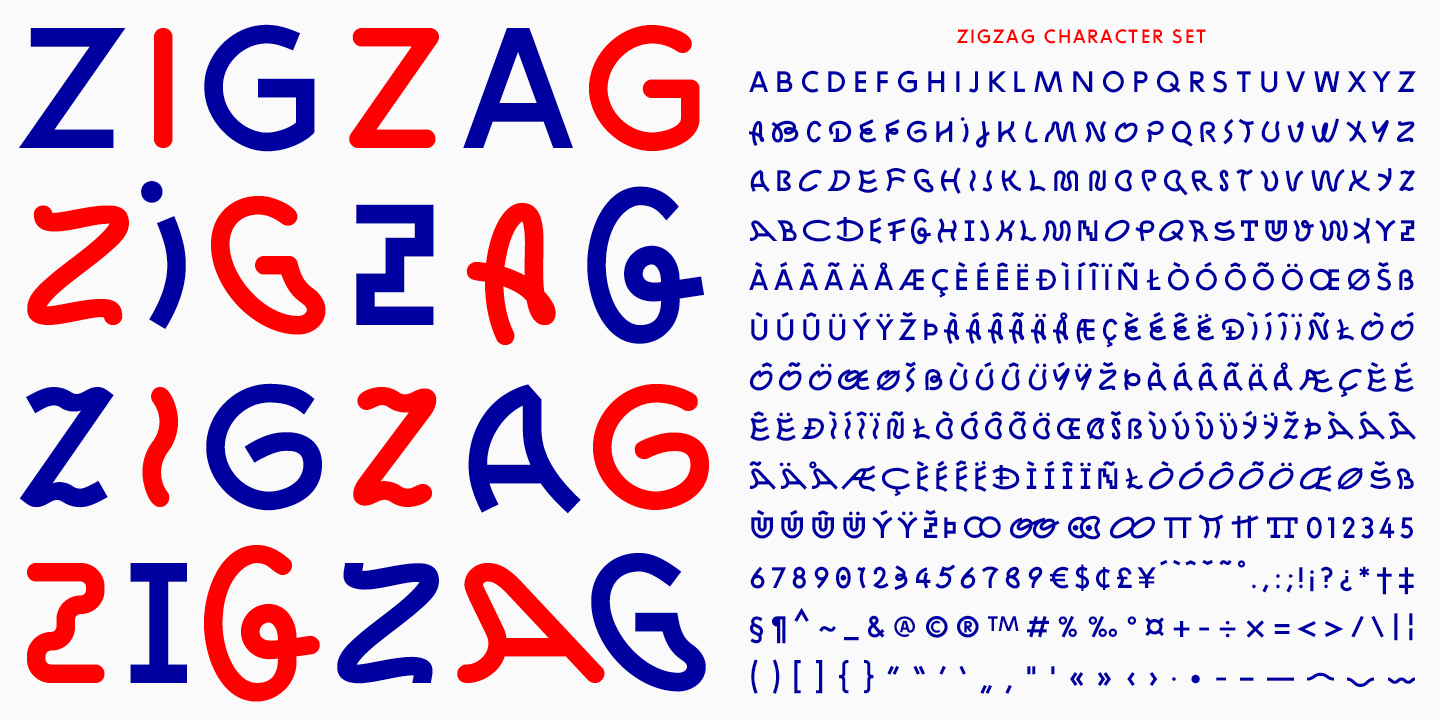 Zigzag Rounded Font preview